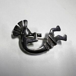 Vintage Navajo Sterling Silver Glenn & Irene Sandoval Kokopelli Pin